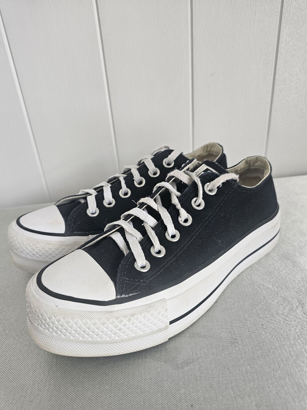CONVERSE All Star Lift Platform Womens Black Canvas Sneakers